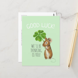 Viel Glück Card, Sweet Mouse und Vierblättriges Kl Postkarte