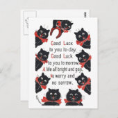 Viel Glück Cats, Louis Wain Postkarte (Vorne/Hinten)