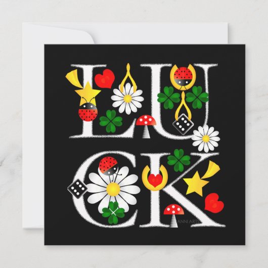 Viel Glück-Chalkboard-Karte (Vorderseite)