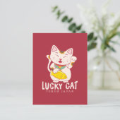 Viel Glück Charm Lucky Cat Maneki Neko Asian Postkarte (Stehend Vorderseite)