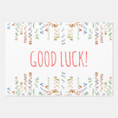Viel Glück Colorful Confetti Streamers Gold Custom Geschenkpapier Set (Vorderseite 3)