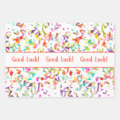 Viel Glück Colorful Confetti Streamers Gold Custom Geschenkpapier Set (Vorderseite 2)