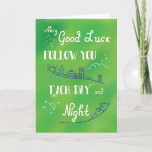 Viel Glück Day and Night St. Patrick's Day Karte