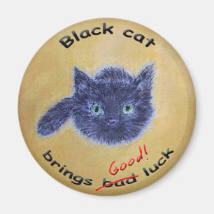 Viel Glück der schwarzen Katze Magnet