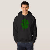 Viel Glück Distressed Irish Four Leaf C St Patrick Hoodie (Vorne ganz)