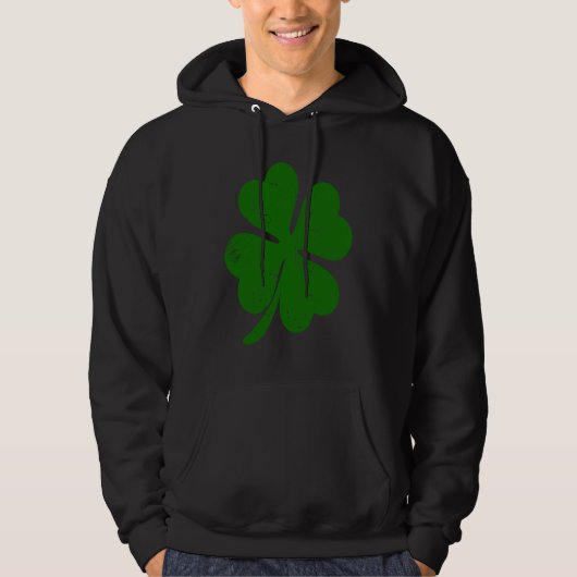 Viel Glück Distressed Irish Four Leaf C St Patrick Hoodie (Vorderseite)