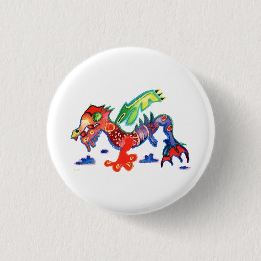 Viel Glück Drache Button (Vorderseite)