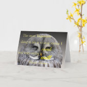 Viel Glück-Eule Karte (Gelbe Blume)