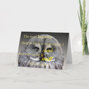 Viel Glück-Eule Karte