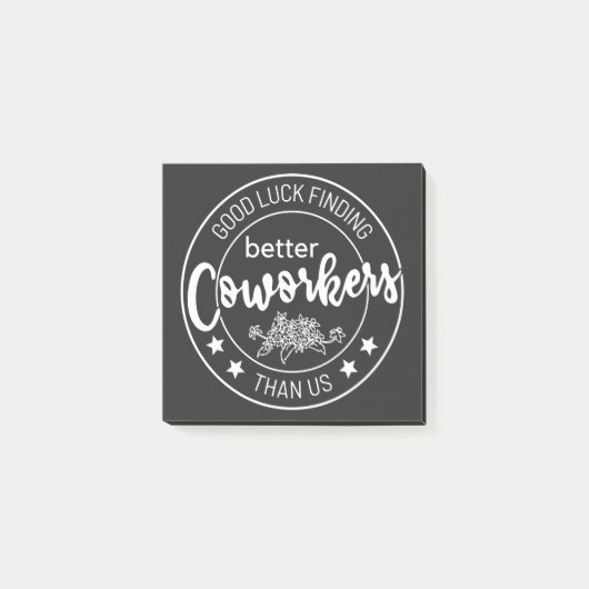 viel Glück finden bessere Mitarbeiter als wir Post-it Klebezettel (Vorderseite)