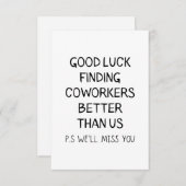 Viel Glück finden Mitarbeiter besser als wir Dankeskarte (Vorne/Hinten)