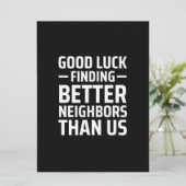 viel Glück findet bessere Nachbarn als wir Save The Date (Stehend Vorderseite)