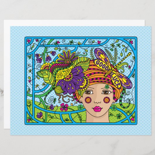 Viel Glück_Flachpapier Blatt 11"x8.5" (Vorne/Hinten)