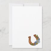 Viel Glück Floral Horseshoe Farewell Party Einladung (Rückseite)