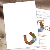 Viel Glück Floral Horseshoe Farewell Party Einladung