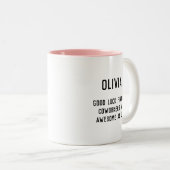 Viel Glück Fun Spaß Goodbye Coworker Tasse (VorderseiteRechts)