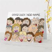 Viel Glück Funny Faces Card Karte (Gelbe Blume)