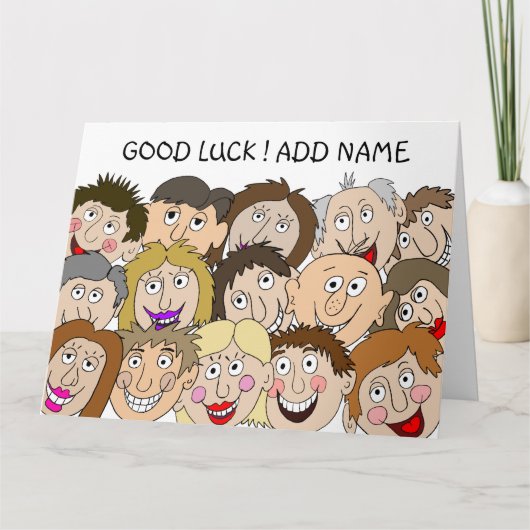 Viel Glück Funny Faces Card Karte (Vorderseite)