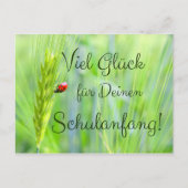 Viel Glück für Deinen Schulanfang! Postkarte (Vorderseite)