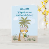 Viel Glück geht zurück zum Individuelle Name Funny Karte (Gelbe Blume)