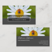 Viel Glück gepunktete Ladybugs, elegantes graues R Visitenkarte (Vorne/Hinten)