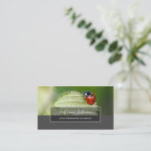Viel Glück gepunktete Ladybugs, elegantes graues R Visitenkarte (Stehend Vorderseite)