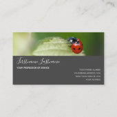 Viel Glück gepunktete Ladybugs, elegantes graues R Visitenkarte (Rückseite)