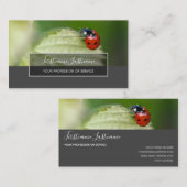 Viel Glück gepunktete Ladybugs, elegantes graues R Visitenkarte (Vorne/Hinten)