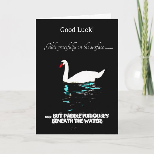 Viel Glück Glide Graceful Swan Karte (Vorderseite)