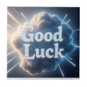 Viel Glück — Glühende Cloud-Typografie mit Light B Fliese (Vorderseite)