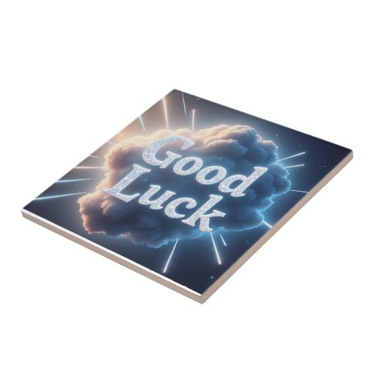 Viel Glück — Glühende Cloud-Typografie mit Light B Fliese (Seite)