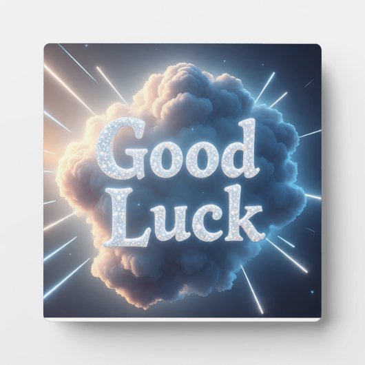 Viel Glück — Glühende Cloud-Typografie mit Light B Fotoplatte (Vorderseite)