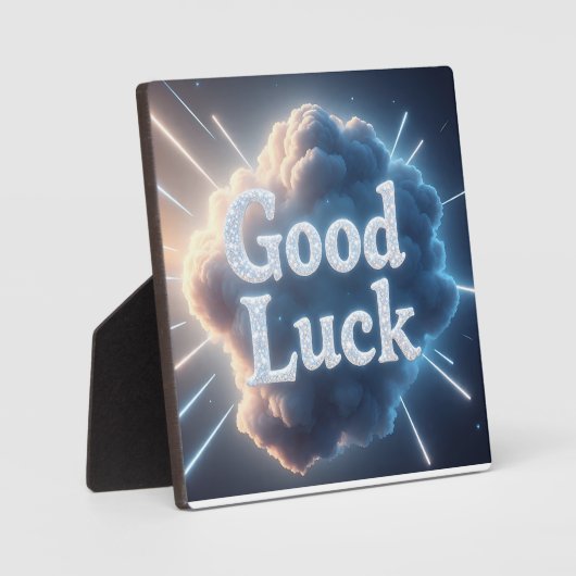 Viel Glück — Glühende Cloud-Typografie mit Light B Fotoplatte (Vorderseite)