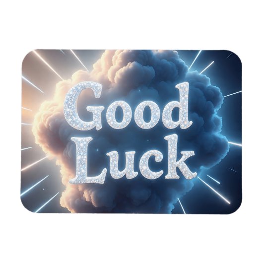 Viel Glück — Glühende Cloud-Typografie mit Light B Magnet (Horizontal)