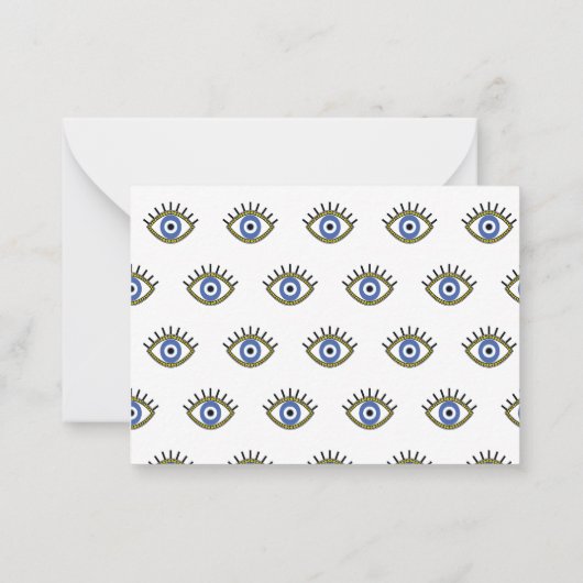 Viel Glück Graue Blauer Augentalisman Mitteilungskarte (Rückseite)
