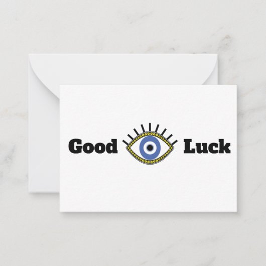 Viel Glück Graue Blauer Augentalisman Mitteilungskarte (Vorderseite)