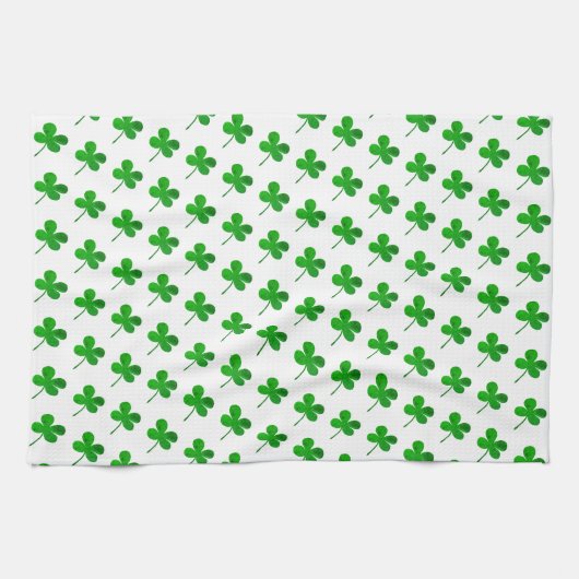 Viel Glück Green Lucky 4 Blätter Kleeblätter Clove Geschirrtuch (Horizontal)