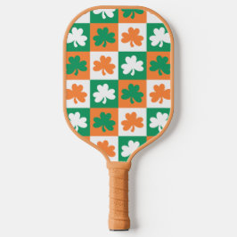 Viel Glück Green Orange Ireland MusterSchachbrett Pickleball Schläger