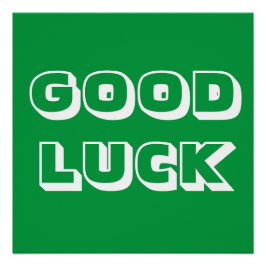 Viel Glück, grün weiß Poster