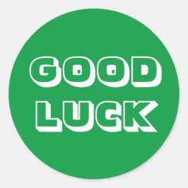 Viel Glück, grün weiß Runder Aufkleber
