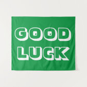 Viel Glück, grün weiß Wandteppich (Vorderseite (Horizontal))