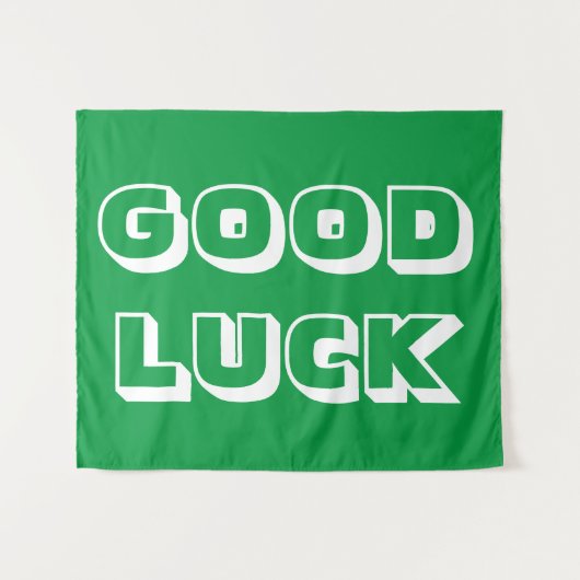 Viel Glück, grün weiß Wandteppich (Vorderseite (Horizontal))
