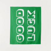 Viel Glück, grün weiß Wandteppich (Vorderseite)
