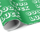 Viel Glück, grünes Weiß Geschenkpapier (Rolleneckpunkt)