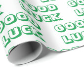 Viel Glück, grünes Weiß Geschenkpapier (Rolleneckpunkt)