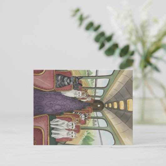 Viel Glück Happy Reisen Geschenk Katzen auf einem Postkarte (Stehend Vorderseite)