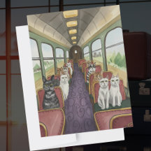 Viel Glück Happy Reisen Geschenk Katzen auf einem 