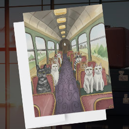 Viel Glück Happy Reisen Geschenk Katzen auf einem  Postkarte