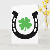 Viel Glück Horseshoe Cloverleaf - Kleeblatt Karte (Gelbe Blume)