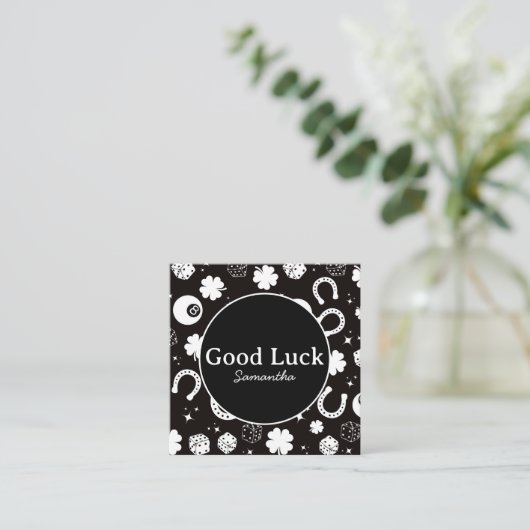 Viel Glück Horseshoe Kleeblatt Begleitkarte (Stehend Vorderseite)